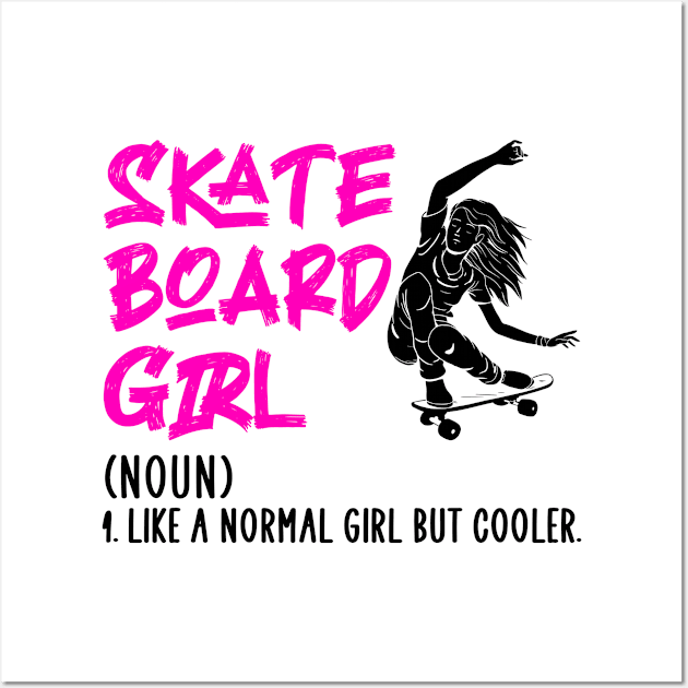 skateboard girl Wall Art by Jabinga